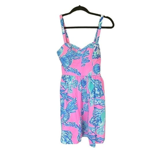 Lilly Pulitzer Womens Multicolor Seashells Ardleigh Fit And Flare Dress Size 00 - Picture 7 of 12